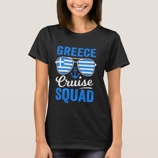 Griechenland Cruise Squad 2024 Retro Griechisches T-Shirt (Vorderseite)