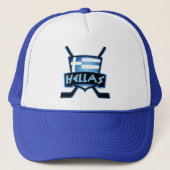Griechenland Eishockey Logo Mesh Hat Truckerkappe (Vorderseite)
