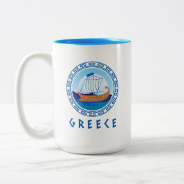 Griechenland - Entwurf eines griechischen Schiffes Zweifarbige Tasse