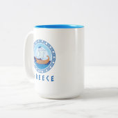 Griechenland - Entwurf eines griechischen Schiffes Zweifarbige Tasse (Vorderseite Links)