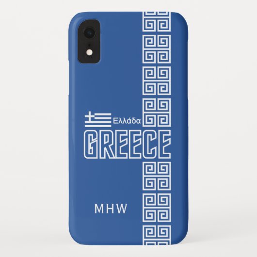 Griechenland - Fälle benutzerdefinierter Monogramm Case-Mate iPhone Hülle (Rückseite)