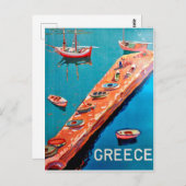 Griechenland, Fischerboote an der Küste Postkarte (Vorne/Hinten)