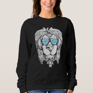 Griechenland Flag Biker Lion Patriot Sweatshirt