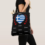 Griechenland Flag & Herz, griechische Flagge Mode Tasche (Von Nahem)