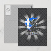 Griechenland Flag Map 2.0 Postkarte (Vorne/Hinten)