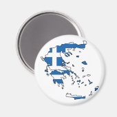 Griechenland Flag Map GR Magnet (Vorderseite/Rückseite)