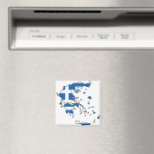Griechenland Flag Map GR Magnet (In Situ (Geschirrspüler))