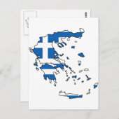 Griechenland Flag Map GR Postkarte (Vorne/Hinten)