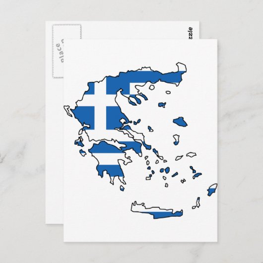 Griechenland Flag Map GR Postkarte (Vorne/Hinten)