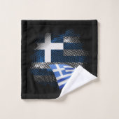 Griechenland-Flagge Badhandtuch Set (Waschlappen)