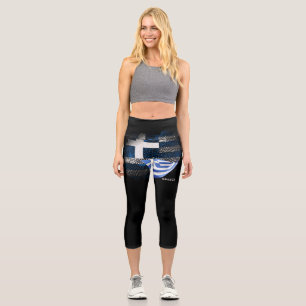 Griechenland-Flagge Capri Leggings
