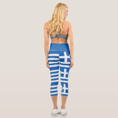 Griechenland-Flagge Capri Leggings (Rückseite)