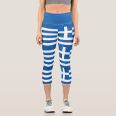 Griechenland-Flagge Capri Leggings (Vorderseite)