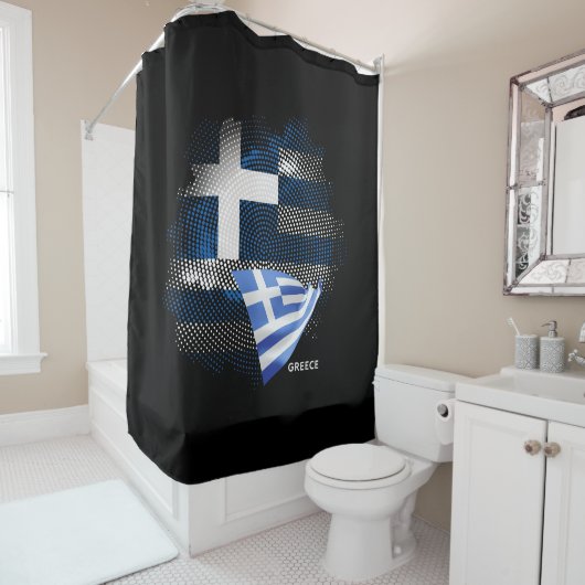 Griechenland-Flagge Duschvorhang (Beispiel)
