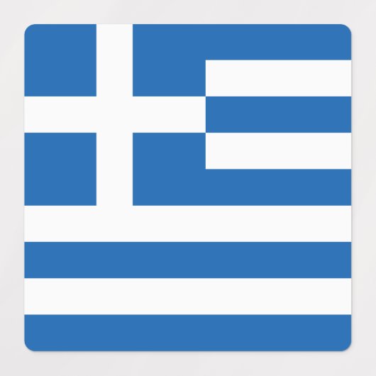 Griechenland-Flagge Etiketten (Design 2)