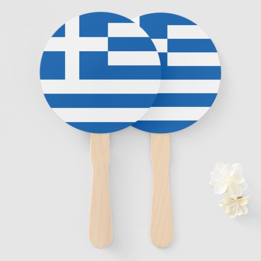 Griechenland-Flagge Fächer (Vorne und Hinten)