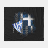 Griechenland-Flagge Fleecedecke (Vorderseite (Horizontal))