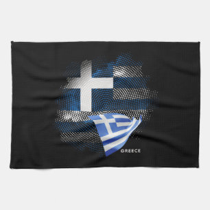 Griechenland-Flagge Geschirrtuch