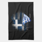 Griechenland-Flagge Geschirrtuch (Vertikal)