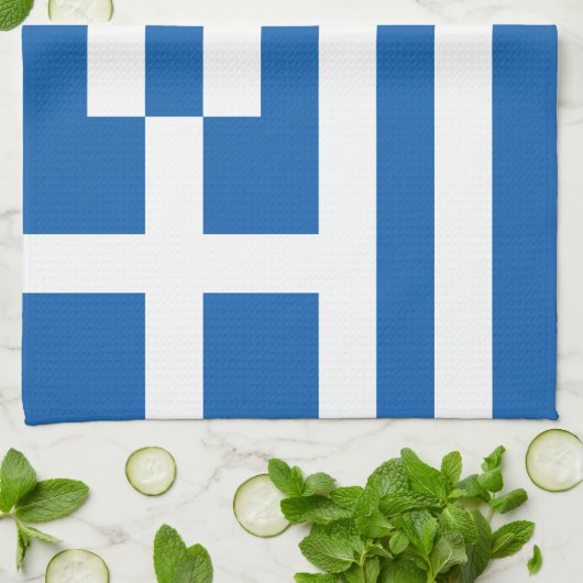 Griechenland-Flagge Geschirrtuch (Gefaltet)
