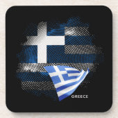 Griechenland-Flagge Getränkeuntersetzer (Vorderseite)