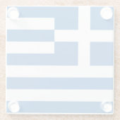 Griechenland-Flagge Glasuntersetzer (Rückseite)