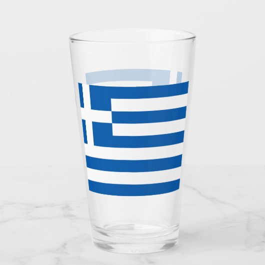 Griechenland Flagge Griechisches Patriotikum Glas (Vorderseite)