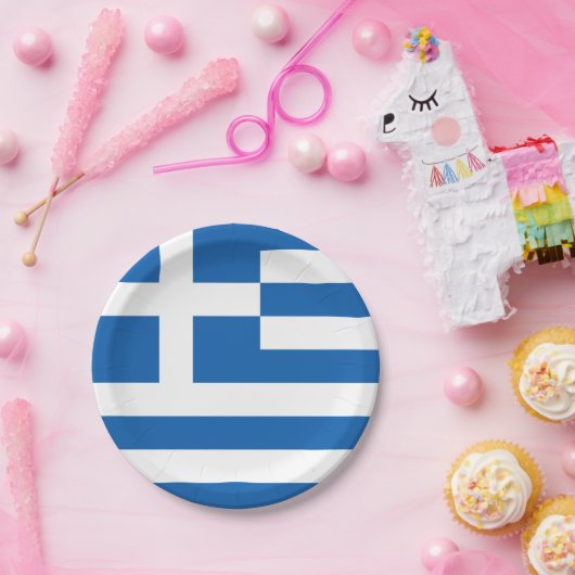 Griechenland Flagge griechisches Patriotikum Pappteller (Party)