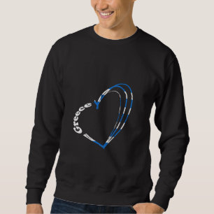Griechenland-Flagge Hellenen Herz Griechische Wurz Sweatshirt