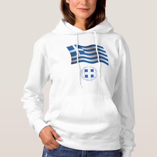 Griechenland Flagge Hoodie (Vorderseite)
