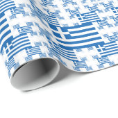 Griechenland-Flagge in mehreren farbigen Ebenen 2 Geschenkpapier (Rolleneckpunkt)