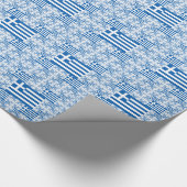 Griechenland-Flagge in mehreren farbigen Ebenen Geschenkpapier (Ecke)