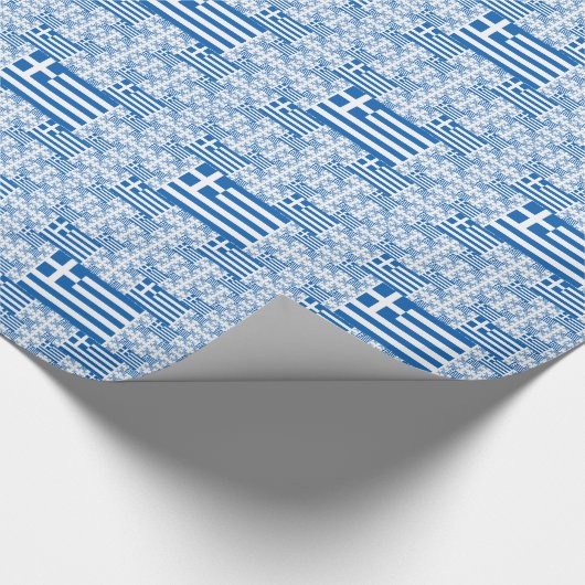 Griechenland-Flagge in mehreren farbigen Ebenen Geschenkpapier (Ecke)