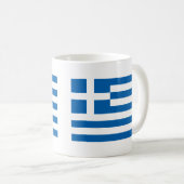 Griechenland-Flagge Kaffeetasse (VorderseiteRechts)