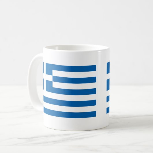 Griechenland-Flagge Kaffeetasse (Vorderseite Links)