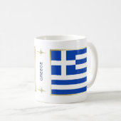 Griechenland-Flagge + Karten-Tasse Kaffeetasse (VorderseiteRechts)