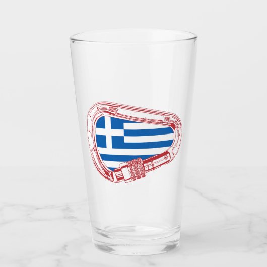 Griechenland Flagge Kletterer Carabiner Glas (Vorderseite)