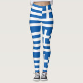 Griechenland-Flagge Leggings (Vorderseite)