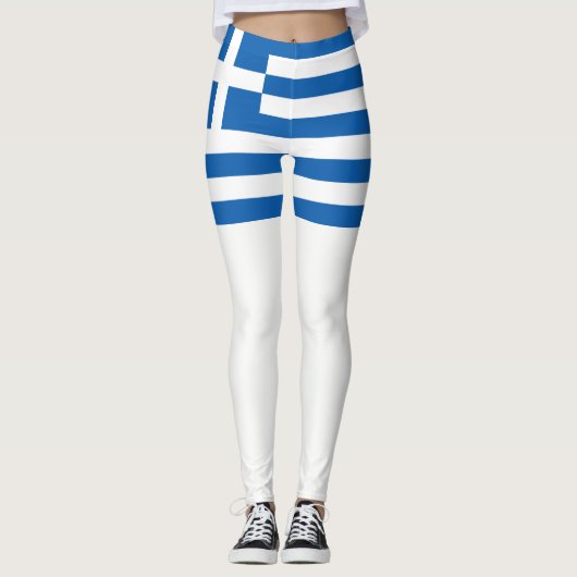 Griechenland-Flagge Leggings (Vorderseite)