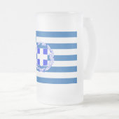 Griechenland-Flagge Mattglas Bierglas (VorderseiteRechts)