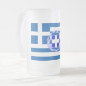 Griechenland-Flagge Mattglas Bierglas (Vorderseite Links)