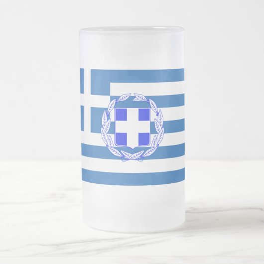 Griechenland-Flagge Mattglas Bierglas (Mittel)