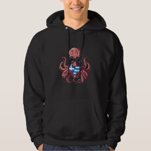 Griechenland Flagge Oktopus Hellenisch Griechische Hoodie