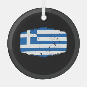 Griechenland-Flagge Ornament Aus Glas