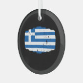 Griechenland-Flagge Ornament Aus Glas (Vorderseite links)