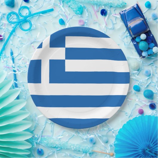 Griechenland-Flagge Pappteller (Party)