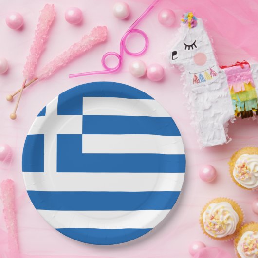Griechenland-Flagge Pappteller (Party)