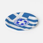 Griechenland-Flagge Pappteller (Schrägansicht)