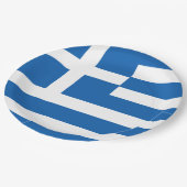 Griechenland-Flagge Pappteller (Schrägansicht)