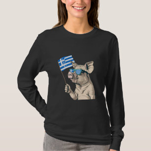 Griechenland Flagge Pig Hellenes Griechischer Prid T-Shirt